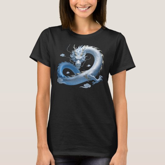 Blue Dragon Art | Mythical Fantasy Aesthetic | Ori T-Shirt (Vorderseite)