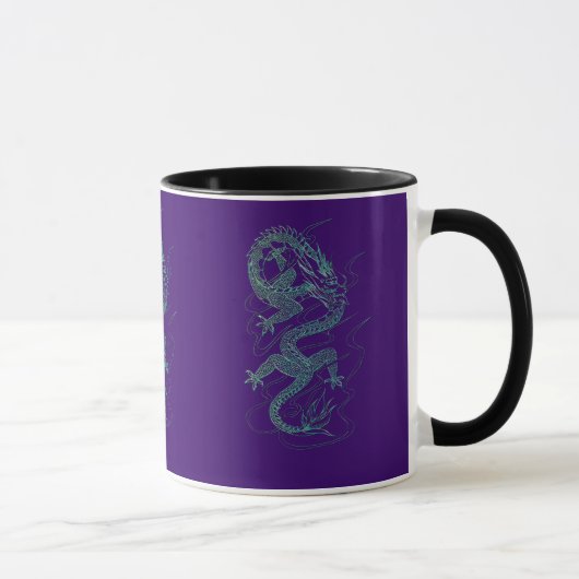 Blue Dragon Asian Art Design Tasse (Rechts)