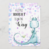 *~* Blue Dragon Baby Dots Dusche Einladung (Vorne/Hinten)