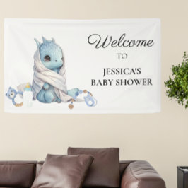 Blue Dragon Baby Dusche Danke Banner