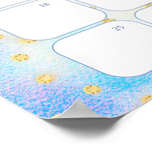 Blue Dragon Baby Shooting Due Date Kalender Poster (Ecke)