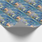 Blue Dragon Boy Baby Dusche Geschenkpapier (Ecke)
