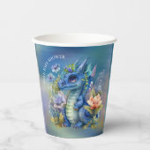 Blue Dragon Boy Baby Dusche Pappbecher (Vorderseite)