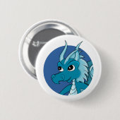 Blue Dragon Cartoon Button (Vorne & Hinten)