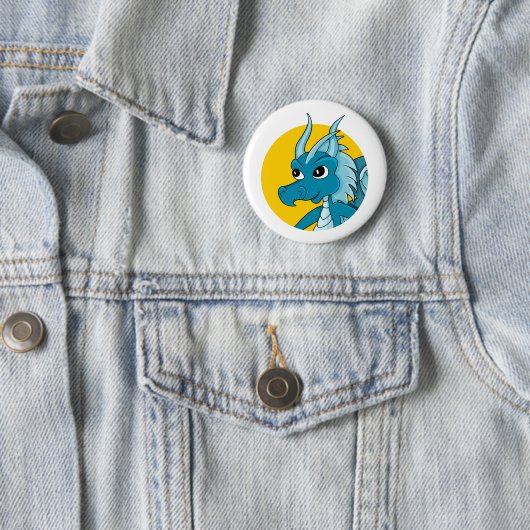 Blue Dragon Cartoon Button (Beispiel)