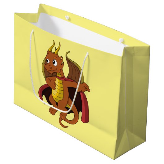 Blue Dragon Cartoon Große Geschenktasche Geschenktüte (Vorderseite Schrägansicht)
