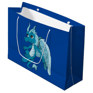 Blue Dragon Cartoon Große Geschenktüte