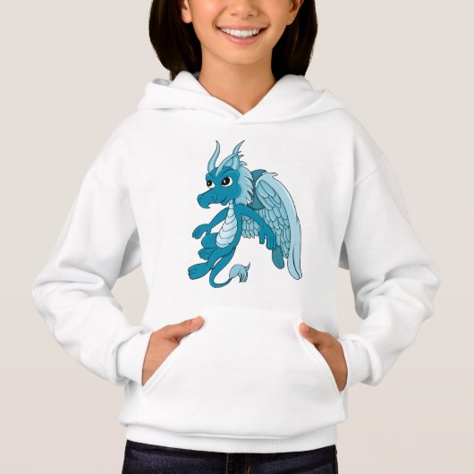 Blue Dragon Cartoon Hoodie (Vorderseite)