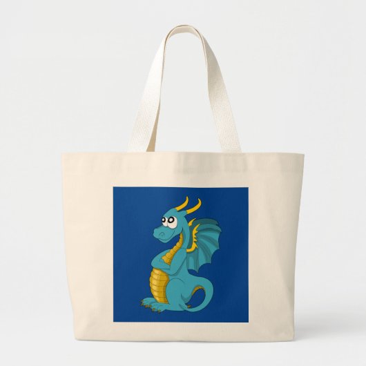 Blue Dragon Cartoon Jumbo Stoffbeutel (Vorne)