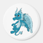 Blue Dragon Cartoon Magnet (Vorne)