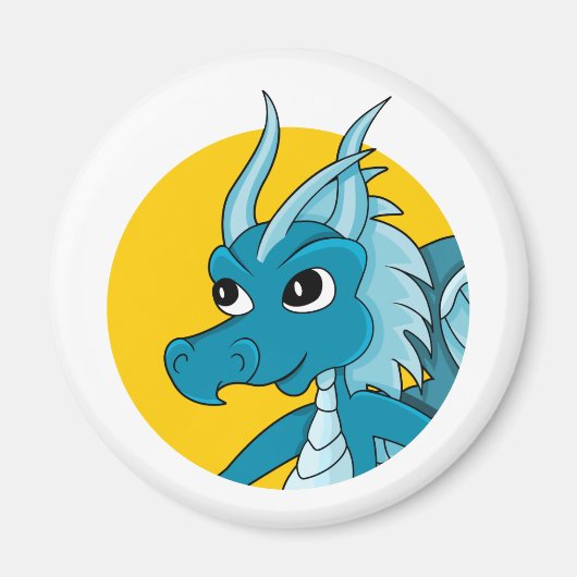 Blue Dragon Cartoon Magnet (Vorne)