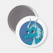 Blue Dragon Cartoon Magnet (Vorderseite/Rückseite)