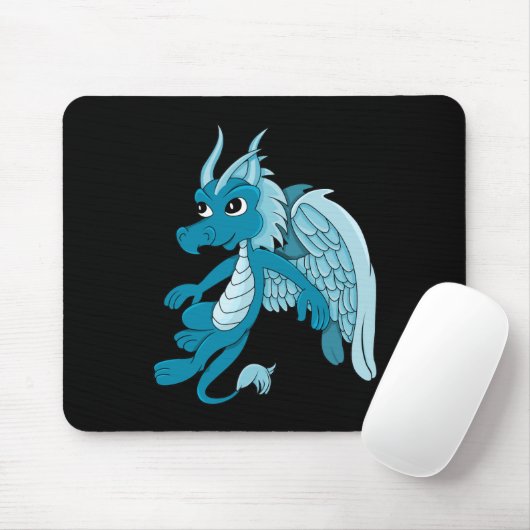 Blue Dragon Cartoon Mousepad (Mit Mouse)