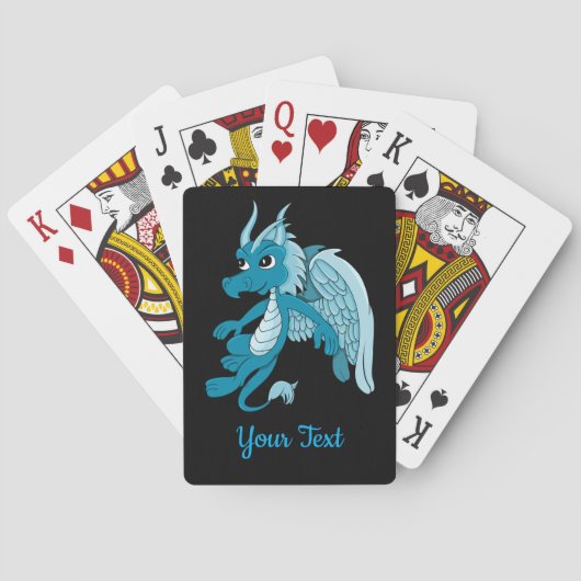 Blue Dragon Cartoon Playing Cards Spielkarten (Rückseite)