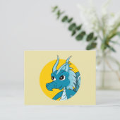 Blue Dragon Cartoon Postcard Postkarte (Stehend Vorderseite)