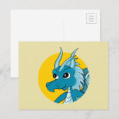 Blue Dragon Cartoon Postcard Postkarte (Vorne/Hinten)