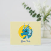 Blue Dragon Cartoon Postcard Postkarte (Stehend Vorderseite)