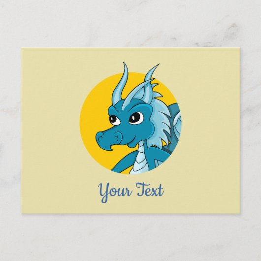 Blue Dragon Cartoon Postcard Postkarte (Vorderseite)