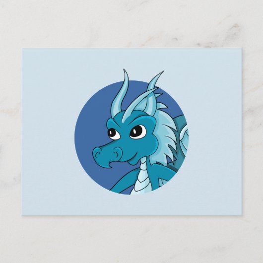 Blue Dragon Cartoon Postcard Postkarte (Vorderseite)