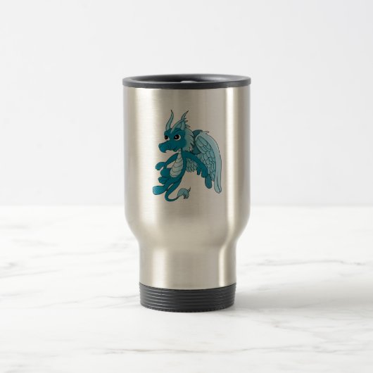 Blue Dragon Cartoon Reisebecher (Mittel)