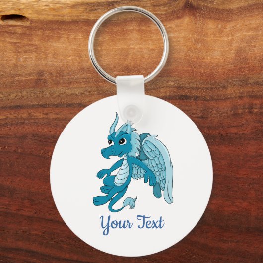 Blue Dragon Cartoon Schlüsselanhänger (Vorderseite)