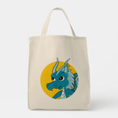 Blue Dragon Cartoon Tragetasche (Rückseite)