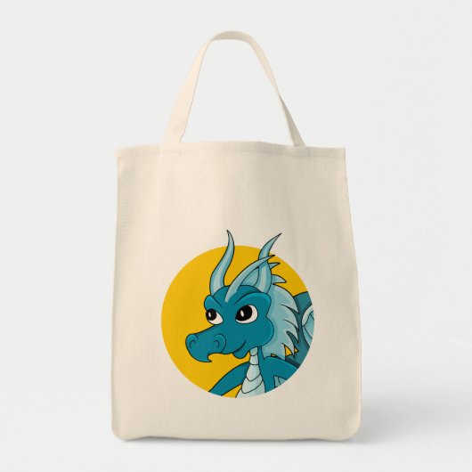 Blue Dragon Cartoon Tragetasche (Vorne)