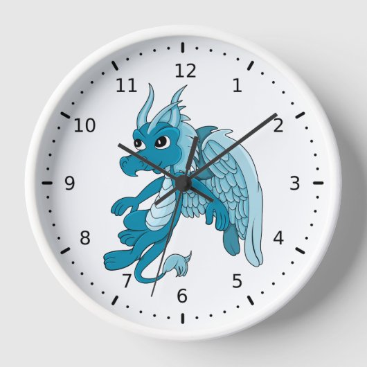 Blue Dragon Cartoon Uhr (Vorderseite)