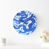 Blue Dragon Chinese Vase Modern Acryllic Designer Große Wanduhr (Zuhause)