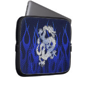 Blue Dragon Chrome wie Carbon Fibre Flammen Laptopschutzhülle (Vorne Rechts)