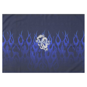 Blue Dragon Chrome wie Carbon Fibre Flammen Tischdecke