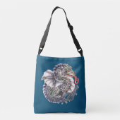 Blue Dragon Cross Body Bag Tragetaschen Mit Langen Trägern (Rückseite)