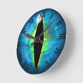 Blue Dragon Eye Runde Wanduhr (Winkel)