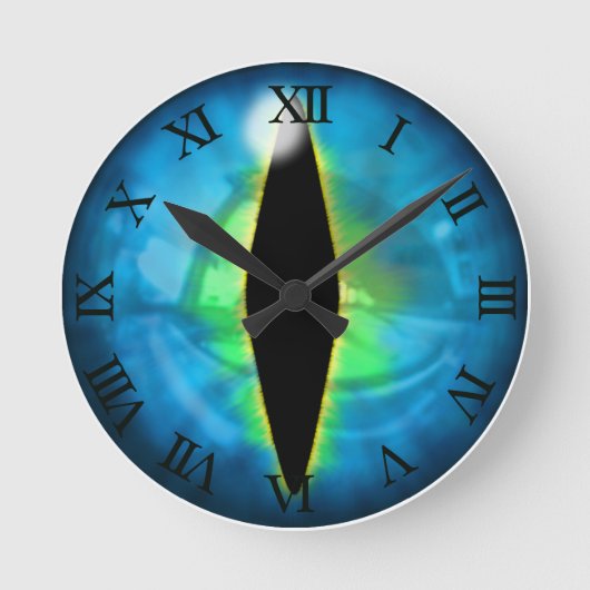 Blue Dragon Eye Runde Wanduhr (Vorderseite)