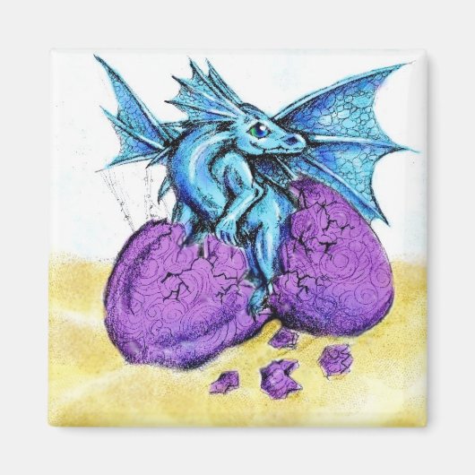 Blue Dragon Hatching Magnet (Vorne)