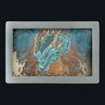 Blue Dragon Head Rechteckige Gürtelschnalle<br><div class="desc">Blue Dragon Head Belt Buckle</div>