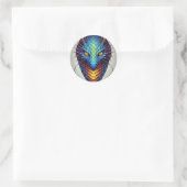 Blue Dragon Head Runder Aufkleber (Tasche)