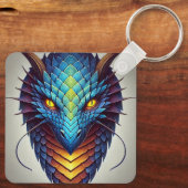 Blue Dragon Head Schlüsselanhänger (Rückseite)