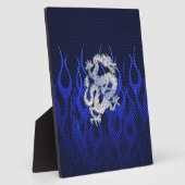 Blue Dragon in Chrome Carbon Fiber Stile Fotoplatte (Seite)