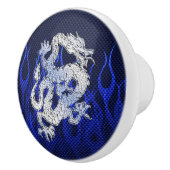 Blue Dragon in Chrome Carbon Fiber Stile Keramikknauf (Rechts)