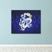 Blue Dragon in Chrome Carbon Fiber Stile Leinwanddruck (Insitu (Holzboden))