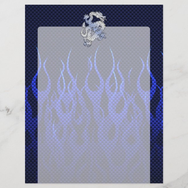 Blue Dragon in Chrome Carbon Racing Flammen (Vorderseite)