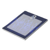 Blue Dragon in Chrome Carbon Racing Flammen Notizblock (Rotiert)