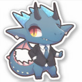 Blue Dragon in einem Anzug Aufkleber (Vorderseite)