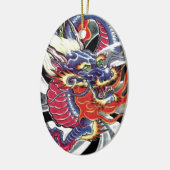 Blue Dragon Japanisches Tattoo-Design Keramik Ornament (Links)