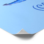 Blue Dragon Kids Room Personalisiert Wall Poster (Ecke)