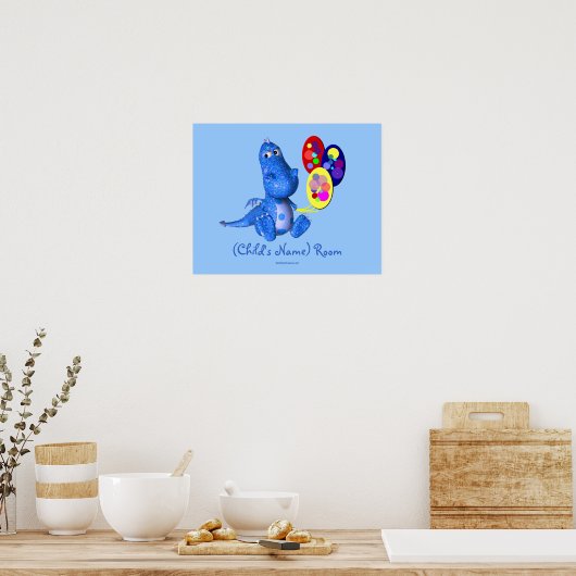 Blue Dragon Kids Room Personalisiert Wall Poster (Küche)