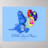 Blue Dragon Kids Room Personalisiert Wall Poster (Vorne)