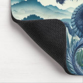 Blue Dragon Mouse Pad | Fantasy Inspiriert Schreib Mousepad (Ecke)