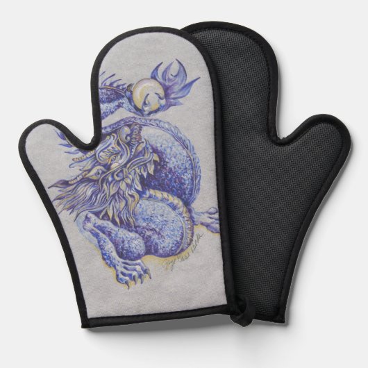 Blue Dragon Ofenhandschuh (Vorderseite/Rückseite)